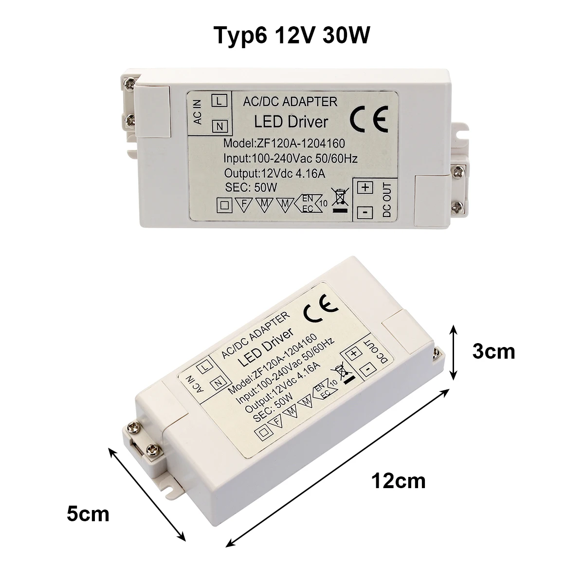 AC/DC адаптеры LED Driver переменного тока в DC преобразователь регулятор AC 220 В к 12 0.5a-5A 6