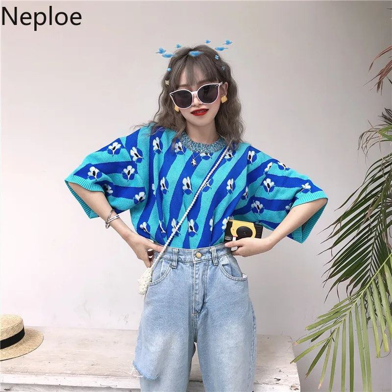 Женские трикотажные футболки Neploe Ice летние с круглым вырезом и коротким рукавом