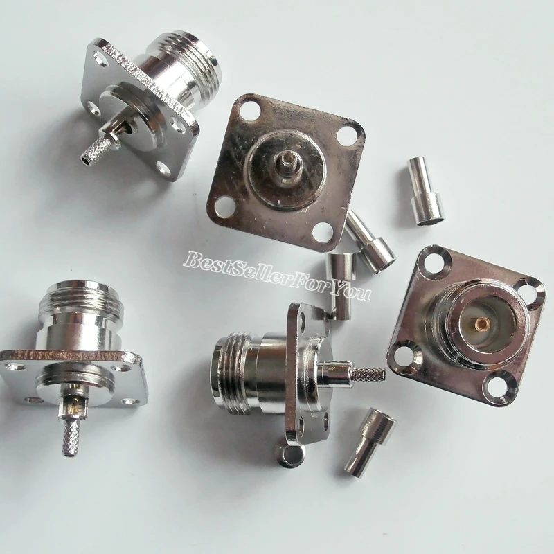 5X N гнездо с 4 отверстиями 25 мм фланцевый обжимной кабель RG174 RG316 LMR100 RF разъем |