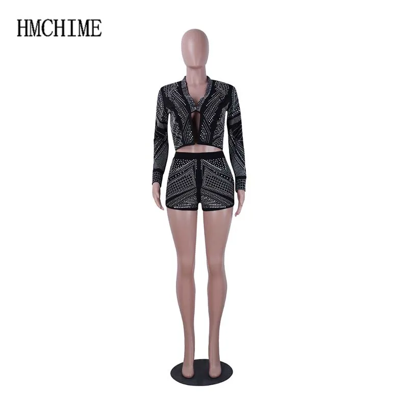 Модные пикантные Клубные женские комплект заклепки 2 предмета дамы костюм