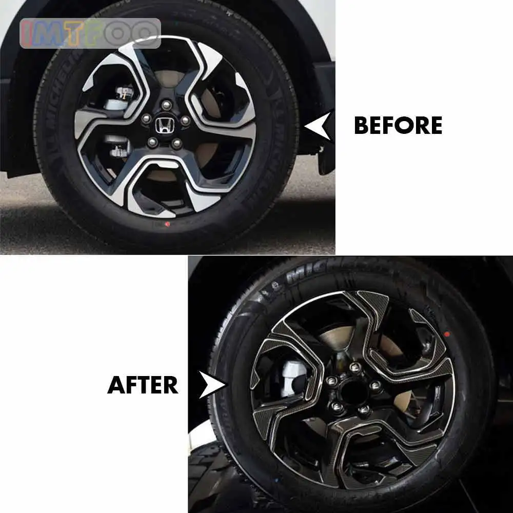 4 шт. (235/60 R18) углеродное волокно текстура колеса наклейка на обод наклейки для HONDA