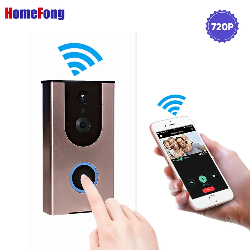 Homefong HD Кольцо телефон видео домофон двойной способ говорить 720 P беспроводной