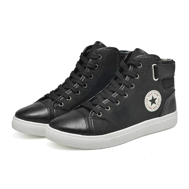 Мужская обувь; Sapatos Tenis Masculino; мужские кожаные ботильоны на шнуровке спереди; сезон осень-зима; мужская повседневная парусиновая обувь с высоким берцем
