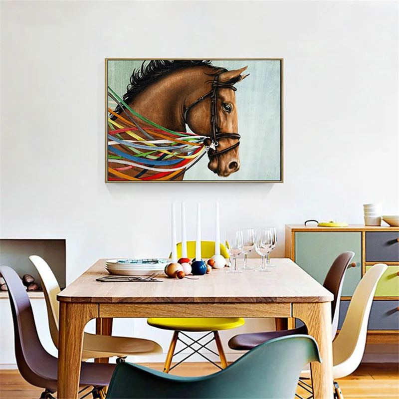 HAOCHU скандинавский декоративный холст постеры с животными Горизонтальный