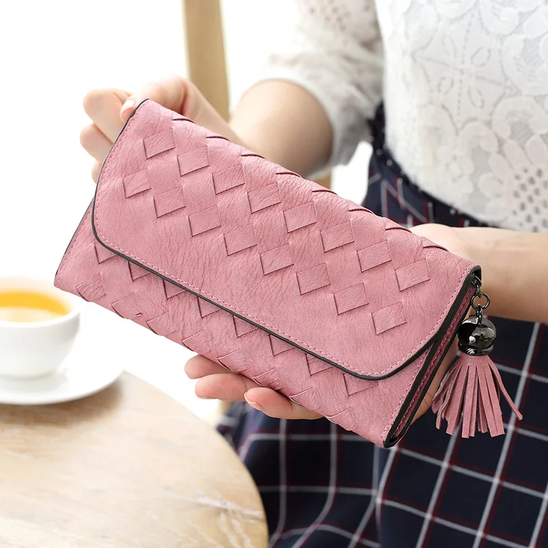 Новый Леди кошелек долго объем кисточкой Кошелек студент бумажник карты|ladies