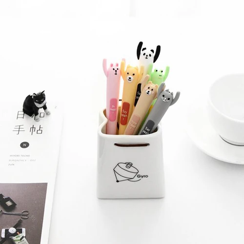 

24pcs/lot Kawaii cartoon gel pens Animal hands up series writing signature fun pen Escolar school stationery supplies (tt-2964)