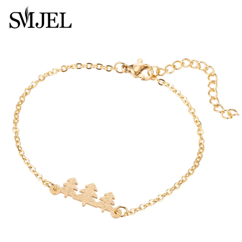 Gold SL181 SMJEL минималистский Кристалл Циркон снежинка Ювелирные Изделия Ручной елки украшения элегантные браслеты с цветами браслеты - Окраска металла: Gold SL181