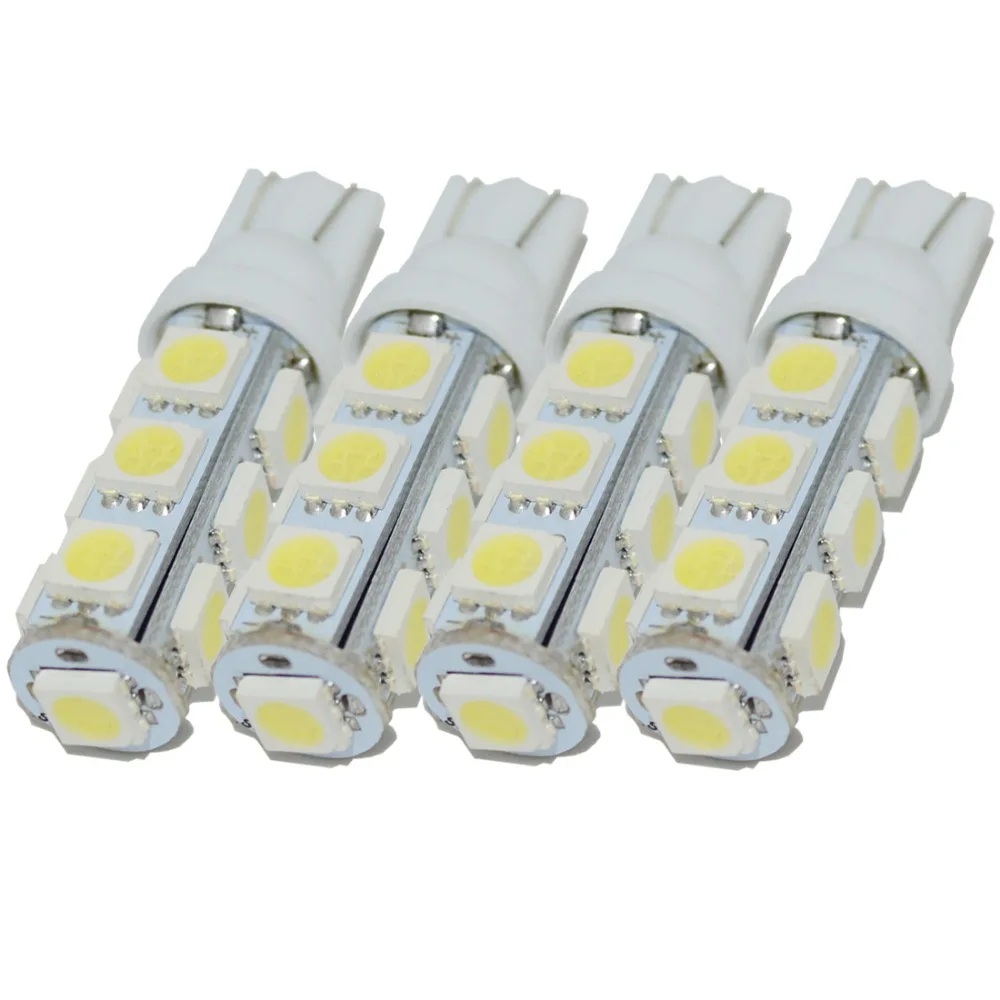 50 шт./лот Автомобильные светодиодные лампы W5W 194 T10 13smd 5050 свет 13SMD авто резерва