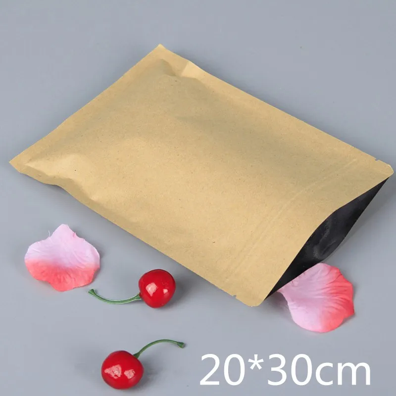 

100pcs 20*30cm Ziplock Seal Kraft Paper Bag with Aluminum Foil Coated