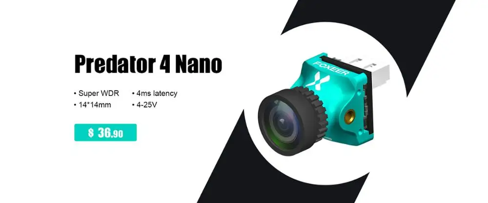 Foxeer Хищник V4 Nano FPV мини Камера Супер WDR, osd 4 мс и продолжительности полового акта система цветного телевидения PAL/NTSC переключаемая мини fpv-камера Камера для 2 дюймовый комнатный небольшой гоночный Дрон с видом от первого лица
