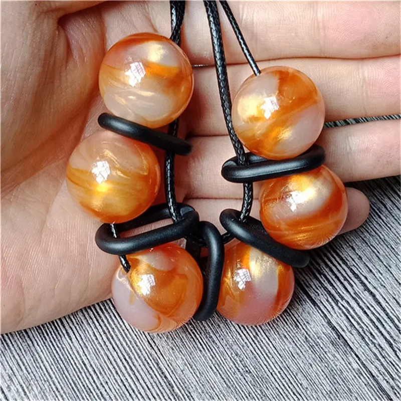 green Color Round Shining Statement Necklace For Women Short Bib Choker Geometric Cut Leather Strap Chain Fashion Jewelry | Украшения и