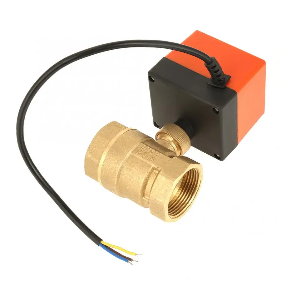AC 220V G1-1/4 DN32 2-ходовой 3-проводной 2-точечный контроль латунный Электрический