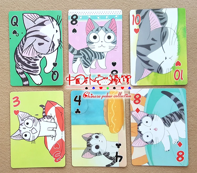 Новые милые Мультяшные бумажные покерные Чи домашние игральные карты для