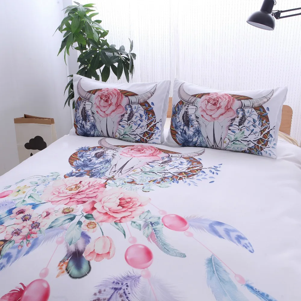 Белый Ловец снов спальный набор с одеялом постельное белье s king богемный печати