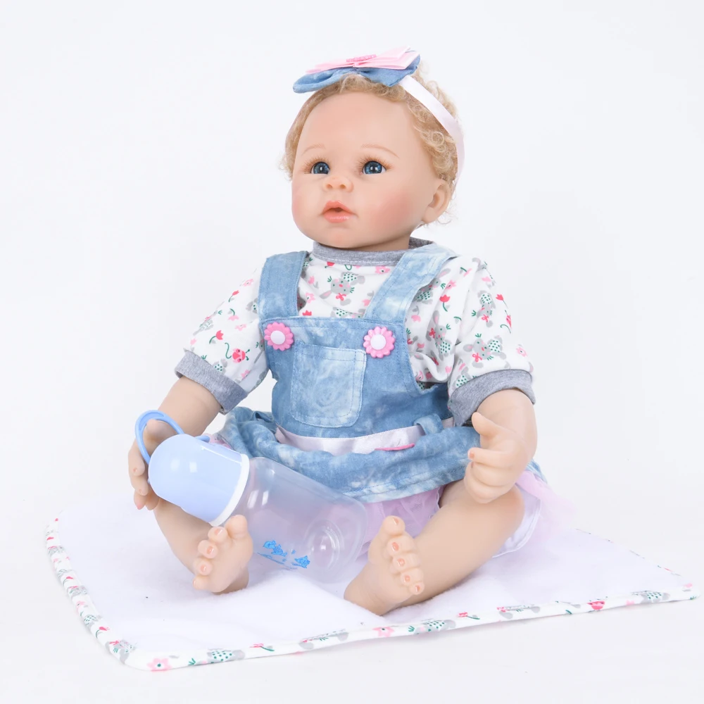 

22"Action Figure Toys 55cm Cloth Body Reborn Doll Kits Simulation Doll Collection Action Figure Toys