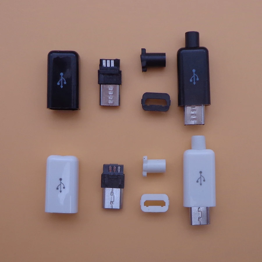 4 шт. Micro USB контактный Штекерный разъем черный/белый для сварки данных OTG линейный