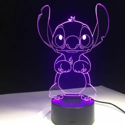 Новое поступление, мультяшный 3D светодиодный светильник для спальни, ночник, акриловая панель, USB, милый стежок, Мультяшные игрушки, светящиеся вечерние принадлежности