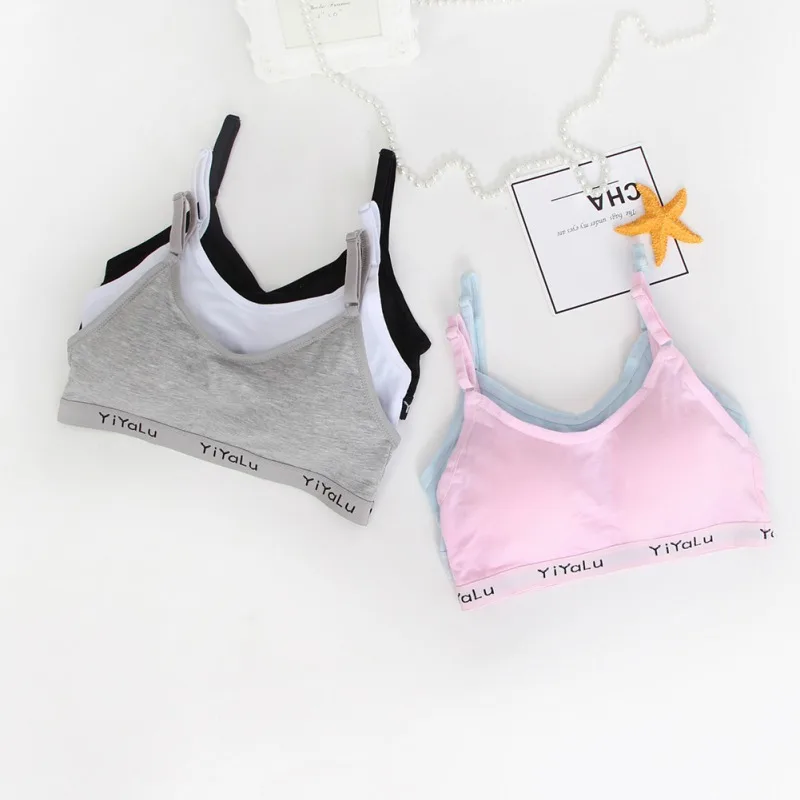 Ropa interior para chicas adolescentes, nuevo Sujetador de algod&oacute;n suave acolchado, para Yoga, deportes, correr, transpirable, 8-18 a&ntilde;os-2