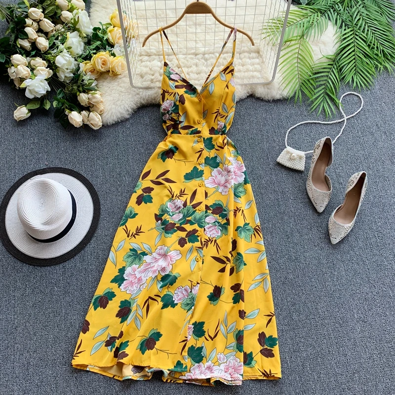 Женское платье ALPHALMODA Пляжное Платье до середины икры с треугольным вырезом