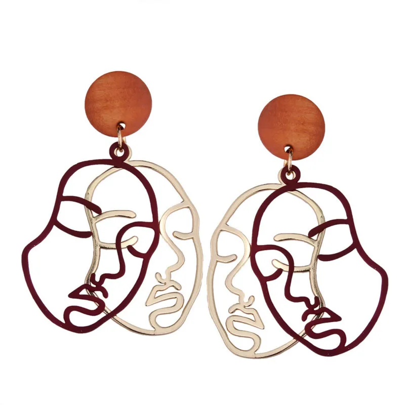 Nihaojewelry личности двойной Уход за кожей лица узор Длинные Висячие серьги Multi-цвет