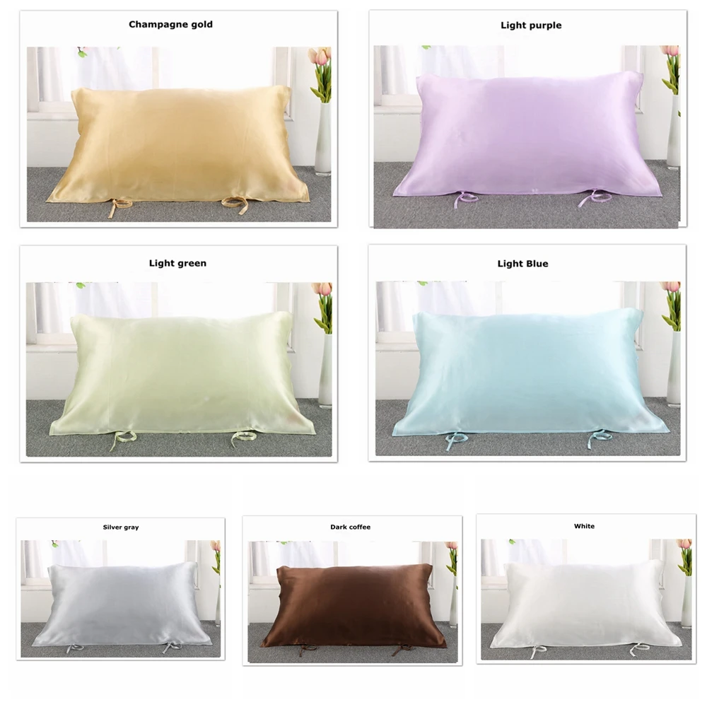 75cm x50cm Silk Mulberry Pillow Towel Pure Pigment Satin Case Sofa Car Throw Pillowcase Cushion Cover Home Decoration AAA0253 | Дом и сад