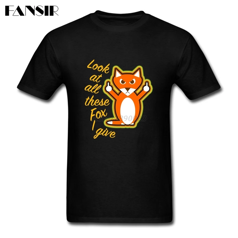 Look At All These Fox I Give Men T-shirt Crazy T Shirts For Custom Cotton Short Sleeve Plus Size Clothing Team | Мужская одежда