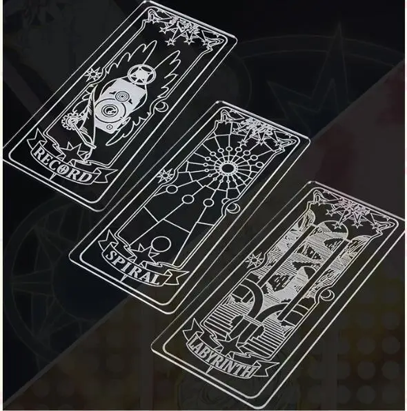 Anime Card Captor Sakura Acrylic Colorful Base Clear card patterns NEW 2018 Cosplay props Magic Cards free shipping | Тематическая