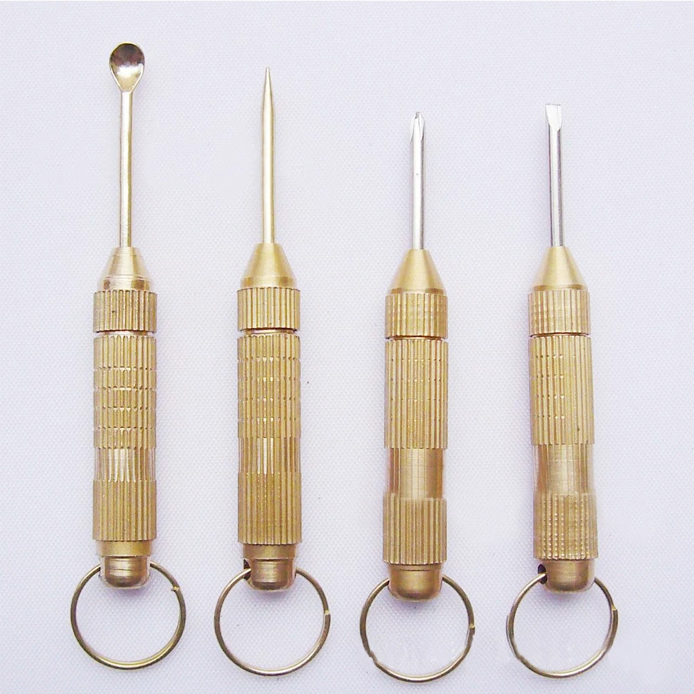 Portable 4-in-1 multi tool set cross screwdriver toothpick ear pick pin with key chain Multifunction Small Hand Tools | Мебель