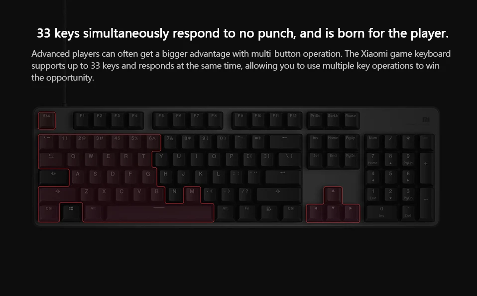 Оригинальная Xiaomi mi игровая клавиатура с 104 клавишами RGB светодиодный чехол из алюминиевого сплава с подсветкой 32 бит Быстрая скорость USB Проводная клавиатура mi