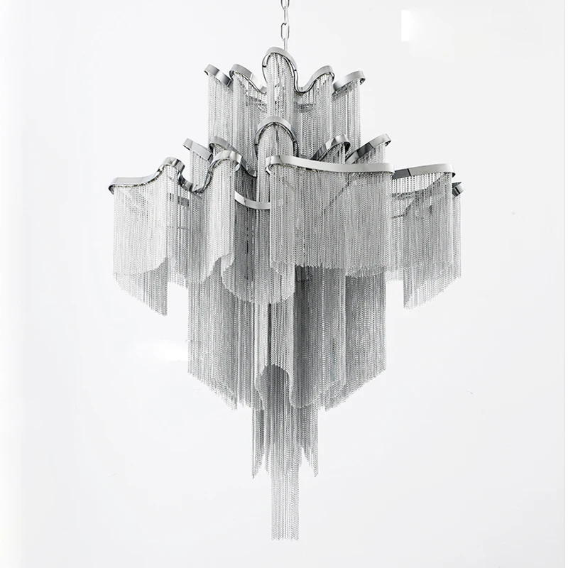 Бесплатная доставка люстра современная алюминиевая с кисточками освещение