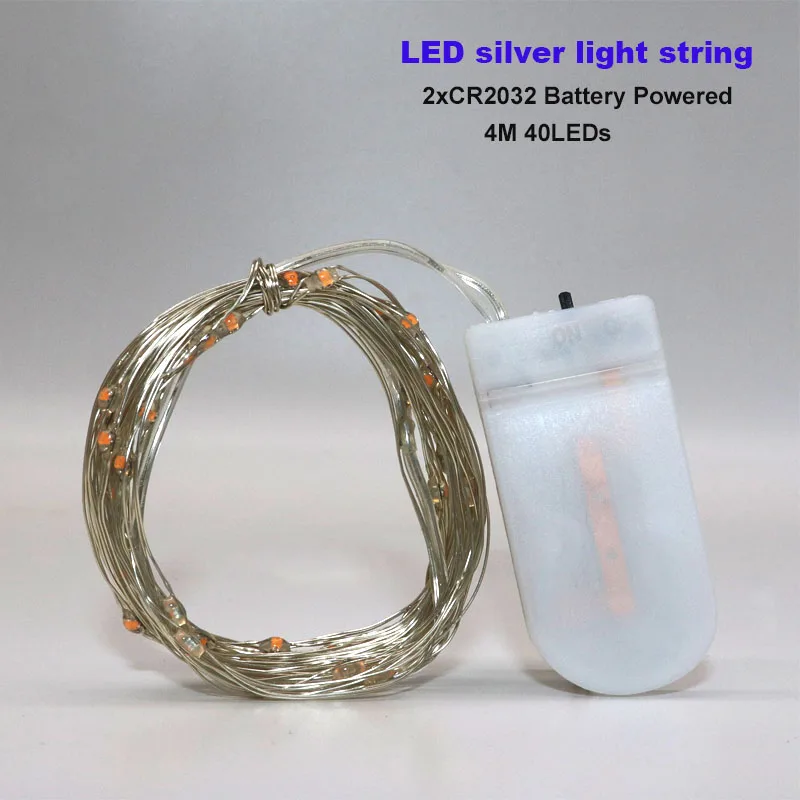 4M 40LEDs 1 м 2 м 3 м 4 м 5 м 10 м медный провод светодиодный гирлянды праздничное освещение сказочная Гирлянда для рождественской елки украшения свадебной вечеринки - Испускаемый цвет: 4M 40LEDs