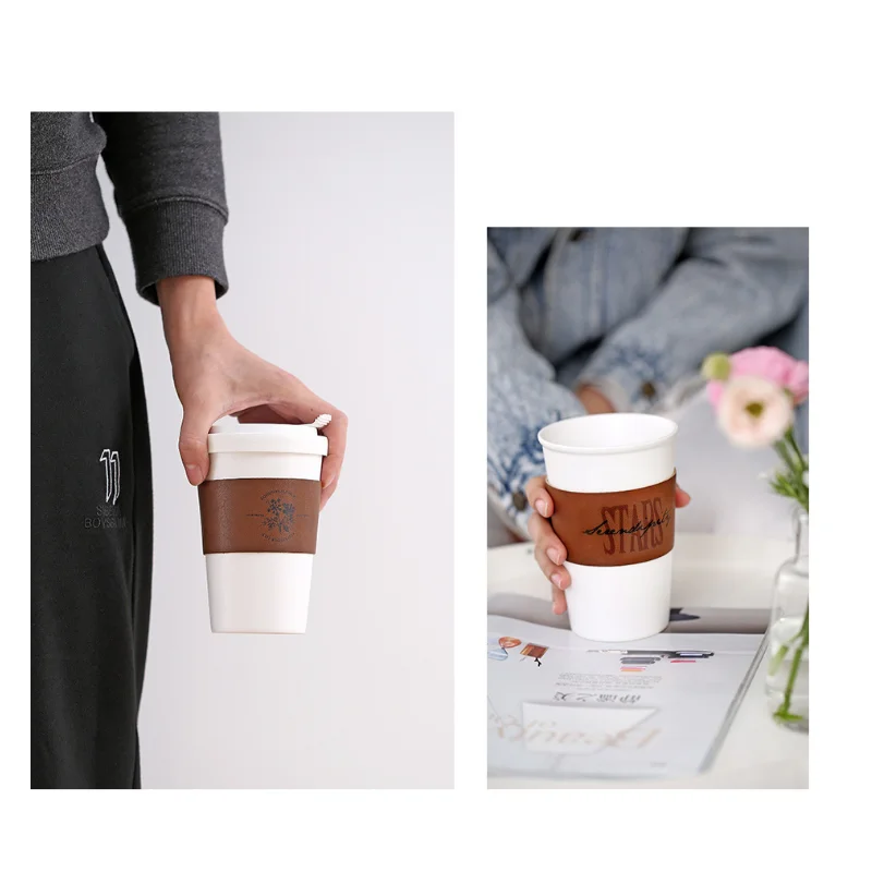 Креативная керамическая кофейная кружка с Пластик крышкой молоко Чай сок кофе