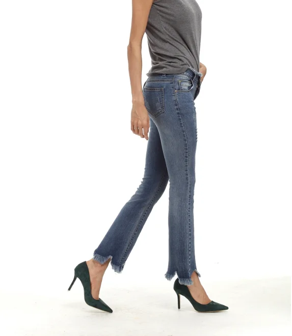 Новый 2017 кисточкой клеш Женские Джинсы для женщин Брюки девочек модные сезон: