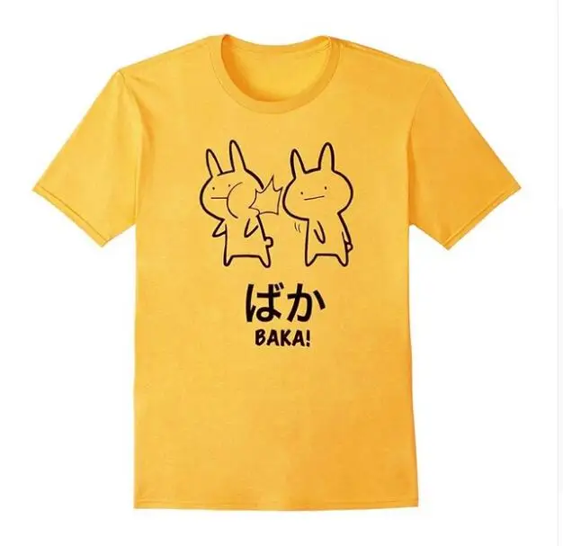 Забавная аниме Baka Rabbit Slap Baka японская мода Harajuku Kawaii хлопковая Футболка tumblr Графические футболки женская футболка летний топ