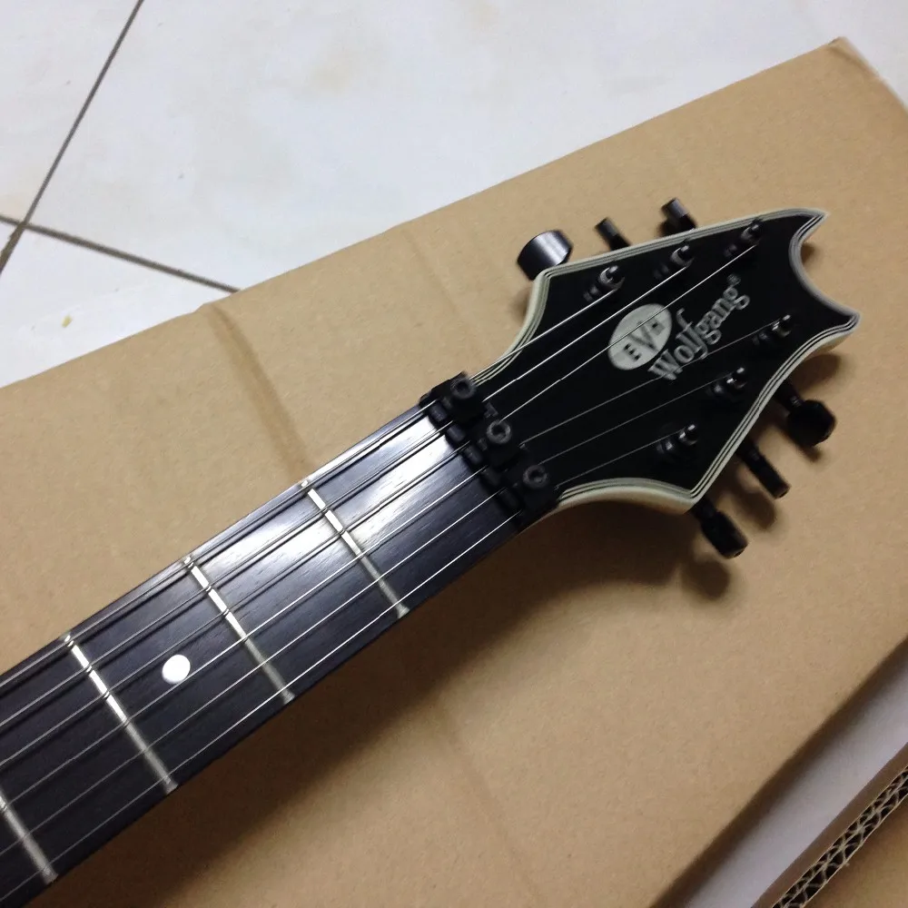Хорошее звучание Горячая электрогитара JS-43 EVH Вольфганг Черный матовый цвет ручной работы высокое качество липа