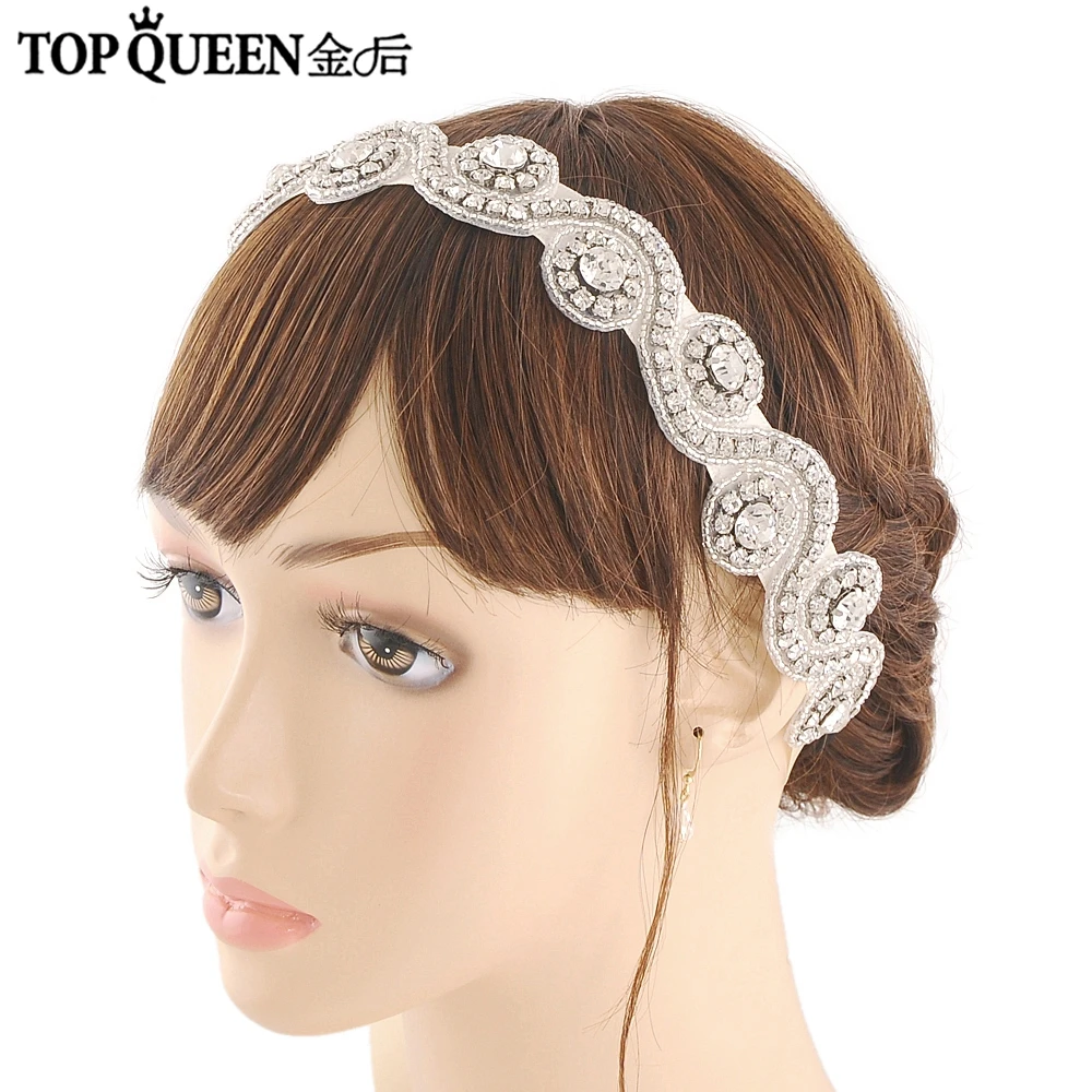 headdress 30CM TOPQUEEN S10 Свадебные ремни Серебристые бриллиантовые пояса свадебные аксессуары ремни для женщин Свадебное Платье Пояс для невесты - Цвет: headdress 30CM