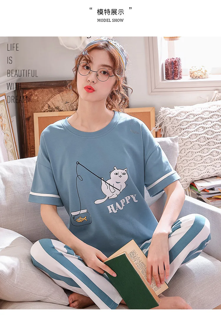 Пижамы с героями мультфильмов; женская пижама; mujer invierno; домашняя одежда; большие размеры; розовая футболка с короткими рукавами и принтом; брюки; 2 шт