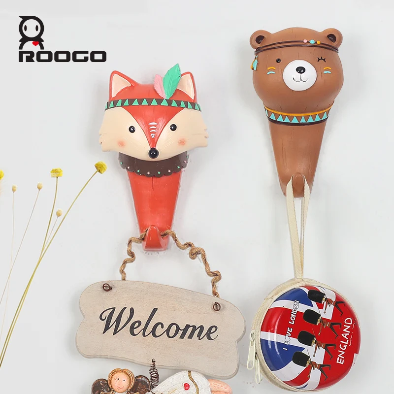 Roogo в этническом стиле с мультяшными животными крючок для домашнего декора