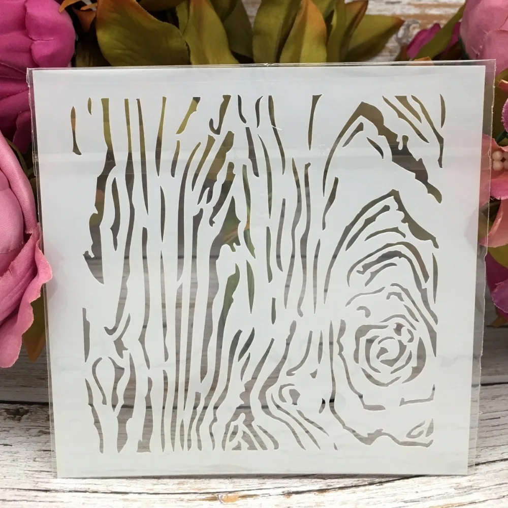 

5" New Wooden Texture DIY Layering Stencils Wall Painting Scrapbook Coloring Embossing Album Decorative Paper Card Template