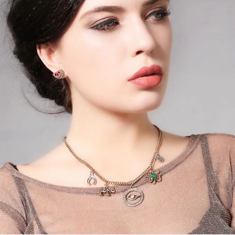 Blue Bird Tears jewelry Retro Devil Eyes short necklace necklace&amp pendant women | Украшения и аксессуары