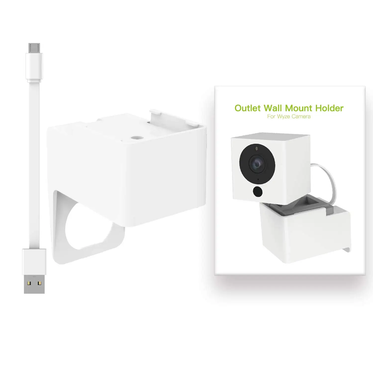 Настенное крепление на розетку Wyze Cam, модернизированное крепление на розетку переменного тока, совместимое с Wyze Cam и Wyze Cam V2 1080 P-без грязных проводов