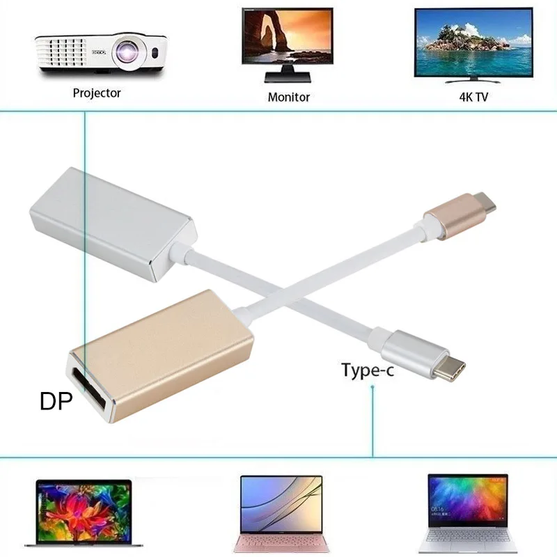 Новый горячий тип c к DP кабель адаптер USB 3 1 дисплейному порту Компьютерные