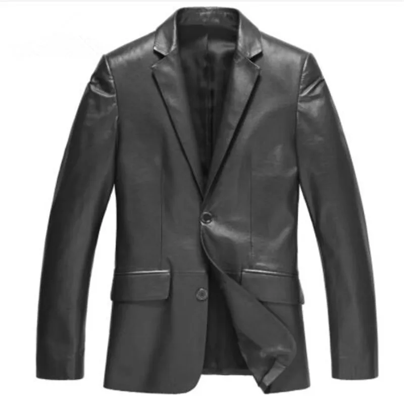 Male leather Jacket Fashion Suit clothing Dusen Klein Brand genuine sheepskin Business male jacket black/Blue 13J1310 | Мужская одежда