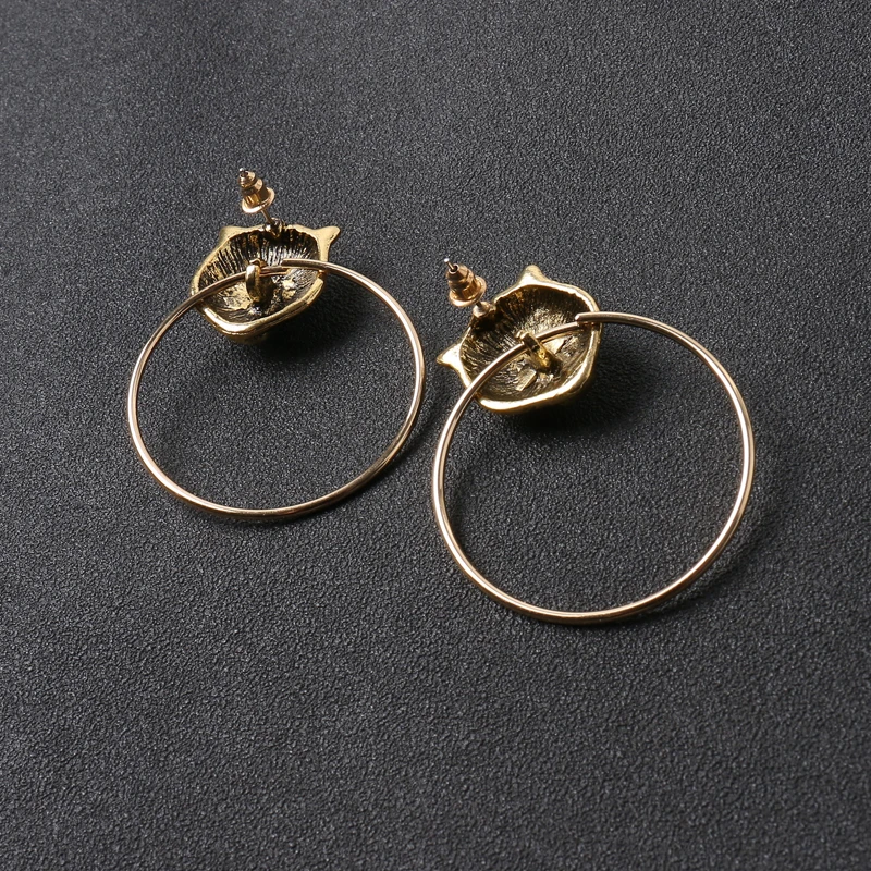 Винтажные серьги для женщин с изображением Льва и дверной молоток 2019 kolczyki kupe |