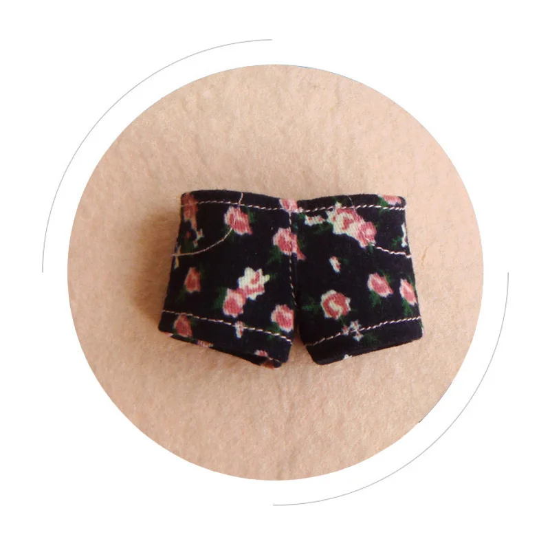 1 шт., футболка Blyth Doll/джинсовая одежда, подходит для рубашки Barbi для Momoko, Azone 1/6, Одежда для кукол, аксессуары, игрушка для девочек, 9 стилей - Цвет: Shorts Flower
