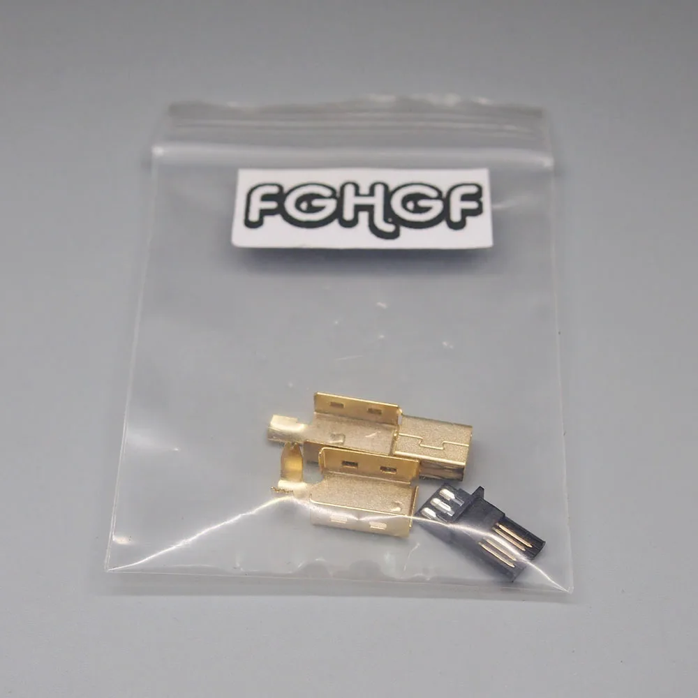 Бесплатная доставка 10 комплектов золотое покрытие DIY склеивающий провод 5p мини USB