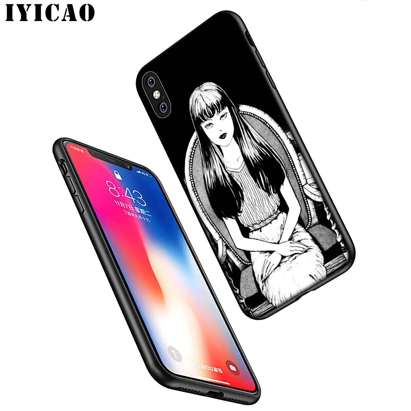 IYICAO horror comic junji ito Tomie Tees Soft Silicone Phone Case for iPhone XR X XS 11 Pro Max 6 6S 7 8 Plus 5 5S SE Cover |