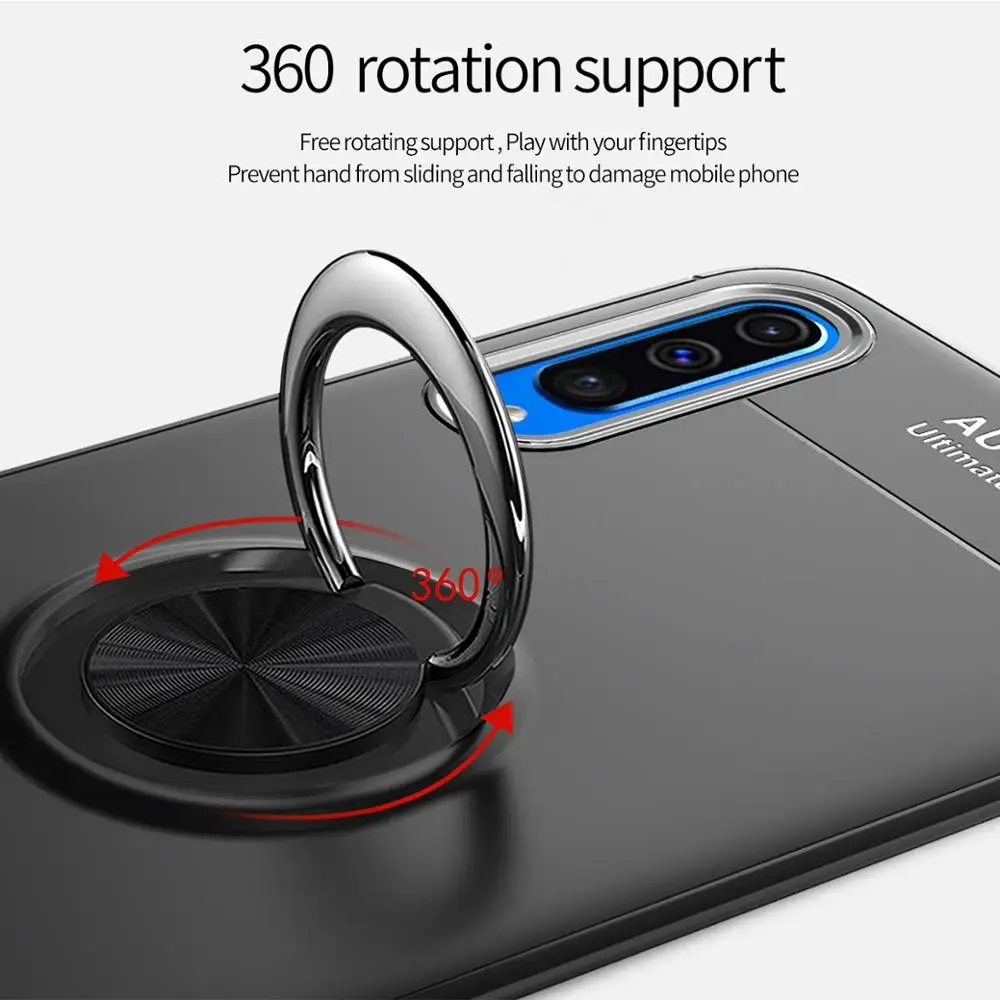 Чехол для телефона Samsung Galaxy A50 A70 с магнитным кольцом для автомобиля, мягкий силиконовый чехол Funda для A30 A40 A50 Capa on.