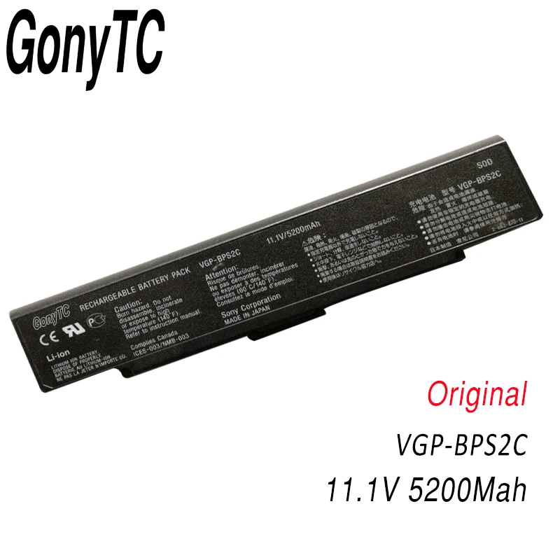 Black Gonytc VGP-BPS2C ноутбук Батарея для SONY VAIO VGN PCG VGC-LA VGP-BPS2 VGP-BPS2A VGP-BPS2B 11,1 V 5200 мА-ч - Цвет: Black