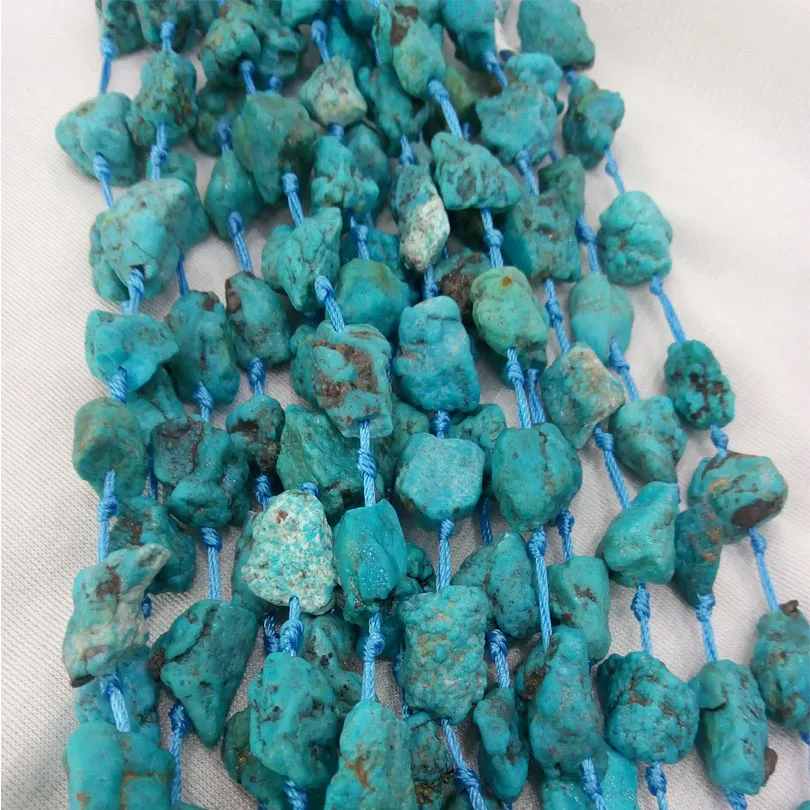 16 шт. нестандартный голубой бирюзовый Натуральный Камень Хаулит бисер 11-15*16-20 мм |